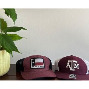 Lot of 2 NEW Texas A&M Aggie Football Strap Back Baseball Caps Hat
